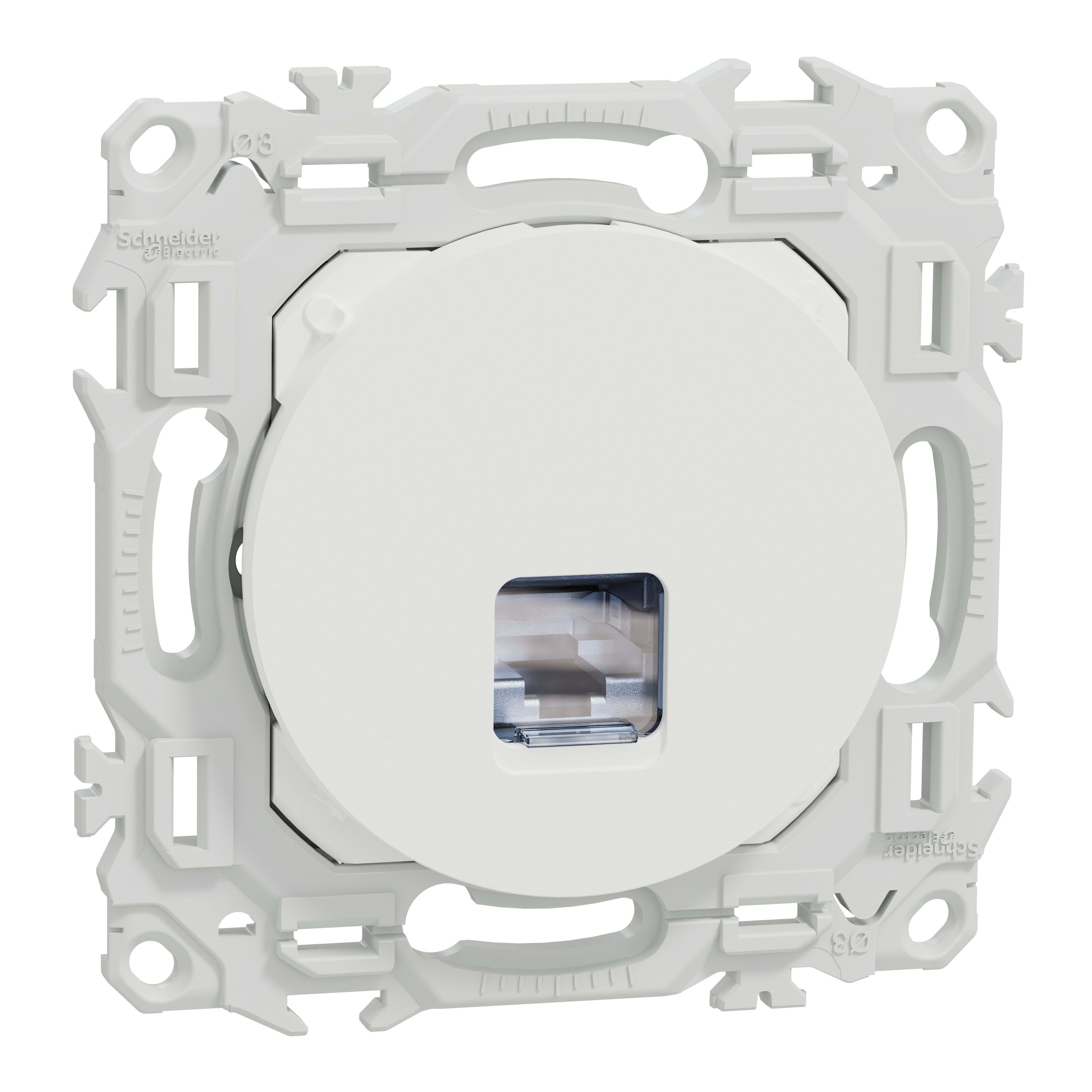 Schneider Electric - Reconditionné - Odace - prise RJ45 - Cat6A STP grade 3TV - blanc craie