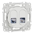 Schneider Electric - Odace - prise double RJ45 - Cat6A STP grade 3TV - blanc craie
