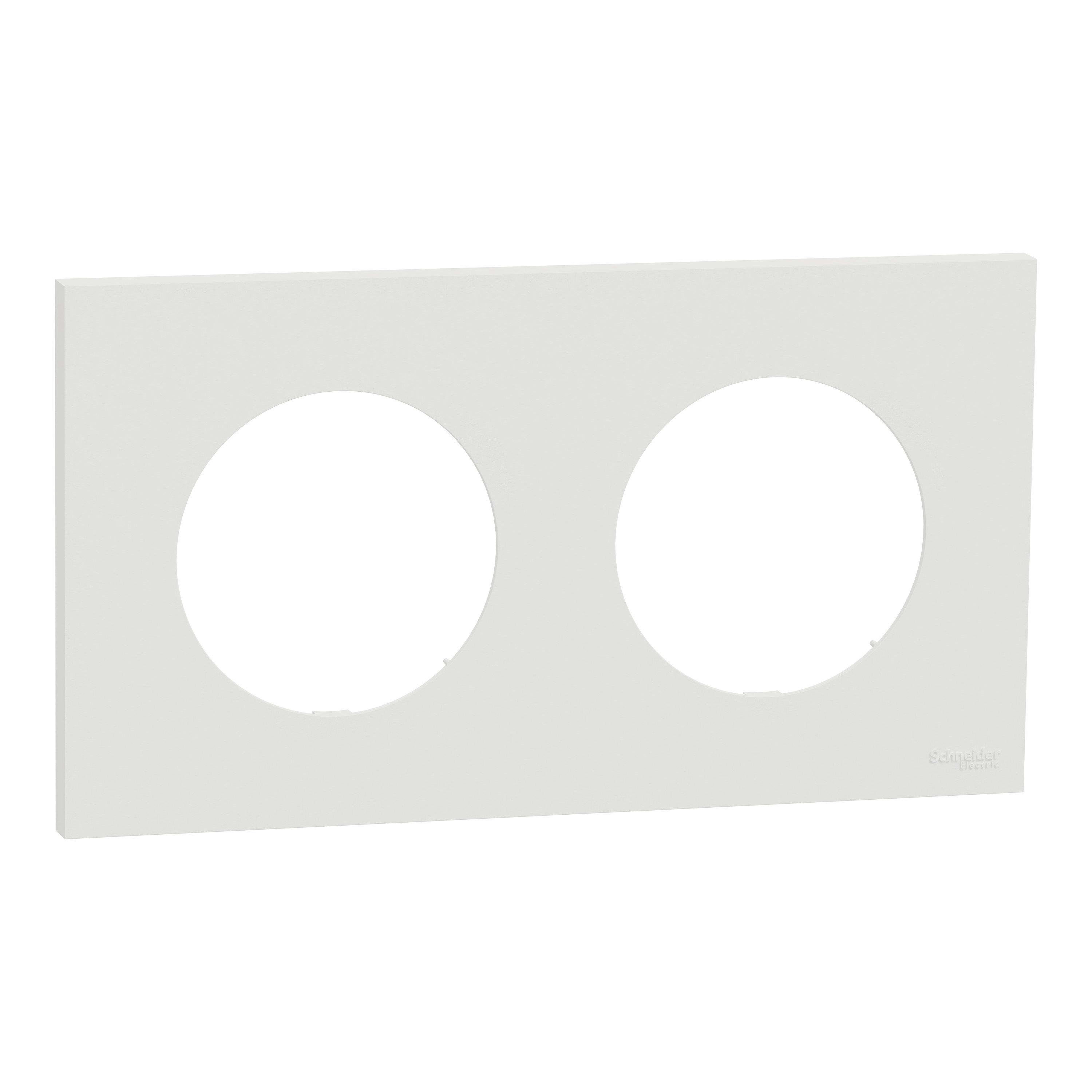 Schneider Electric - Reconditionné - Odace - plaque de finition 2 postes - couleur blanc craie