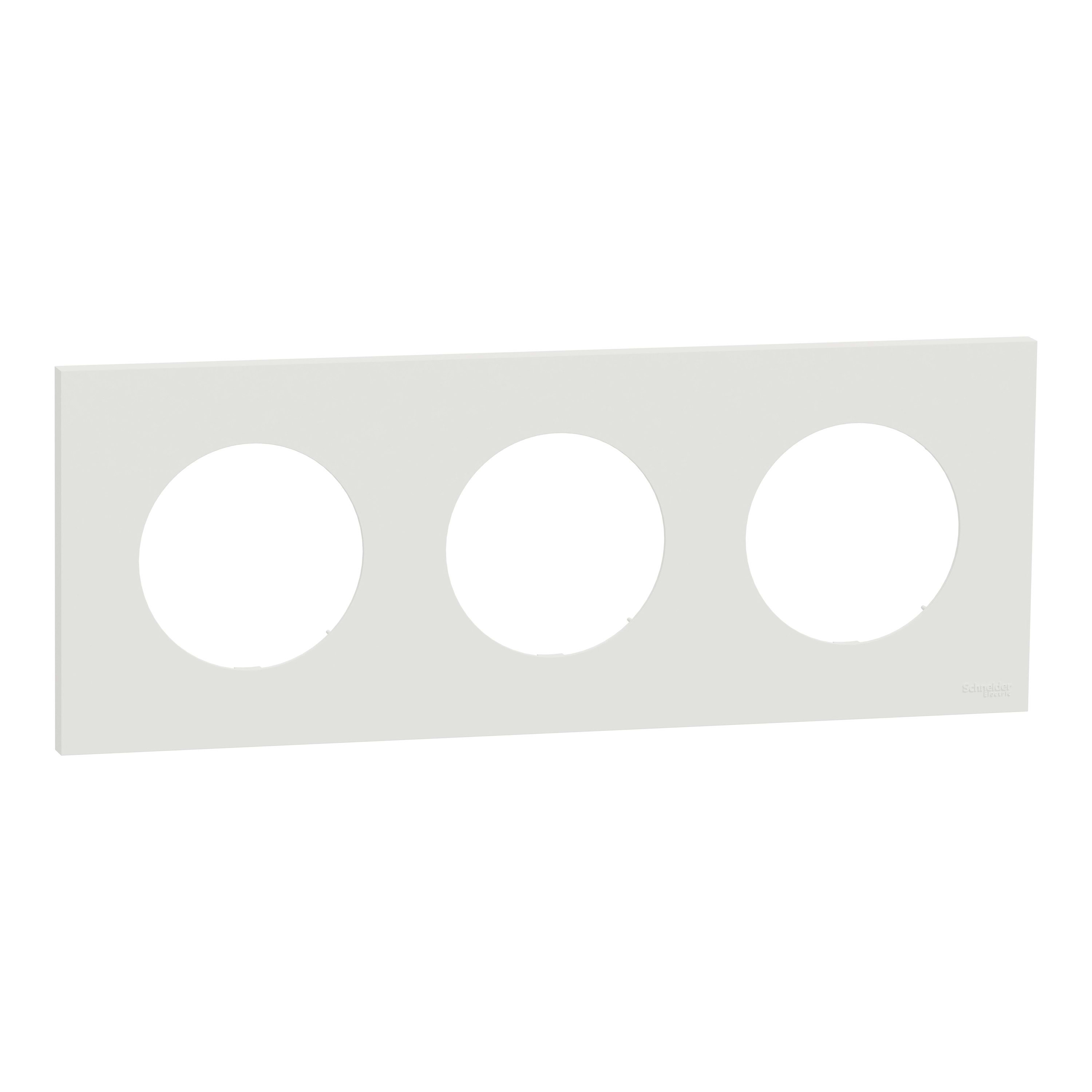 Schneider Electric - Reconditionné - Odace - plaque de finition 3 postes - couleur blanc craie