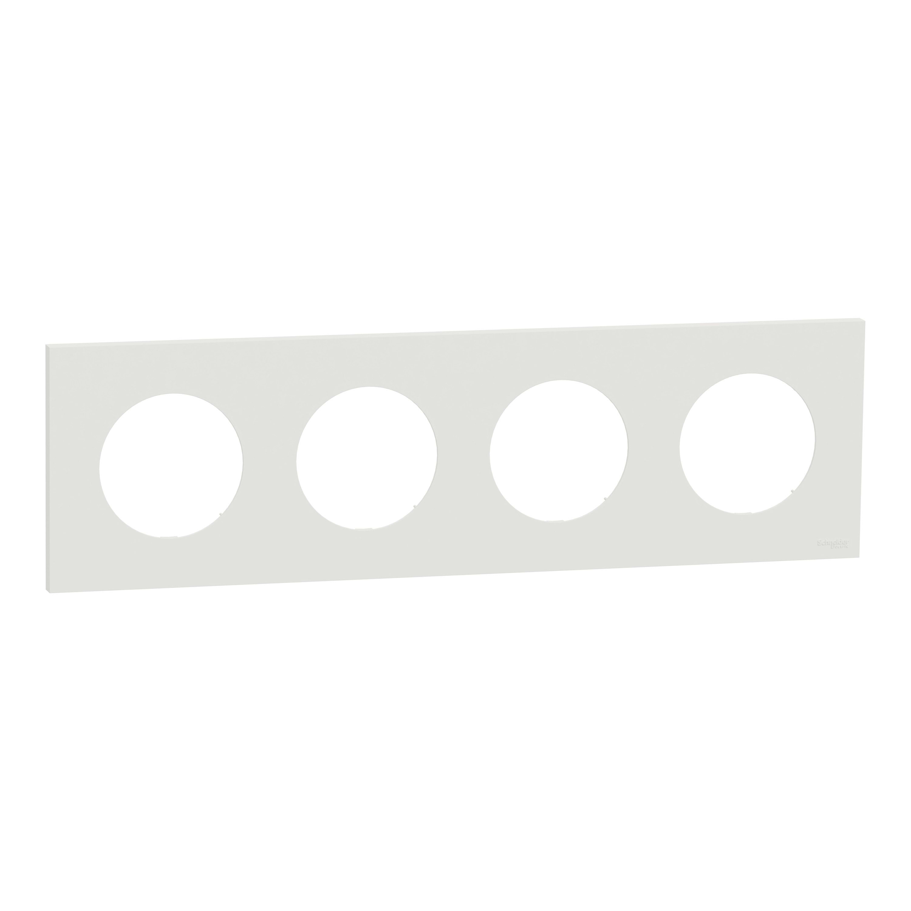 Schneider Electric - Reconditionné - Odace - plaque de finition 4 postes - couleur blanc craie