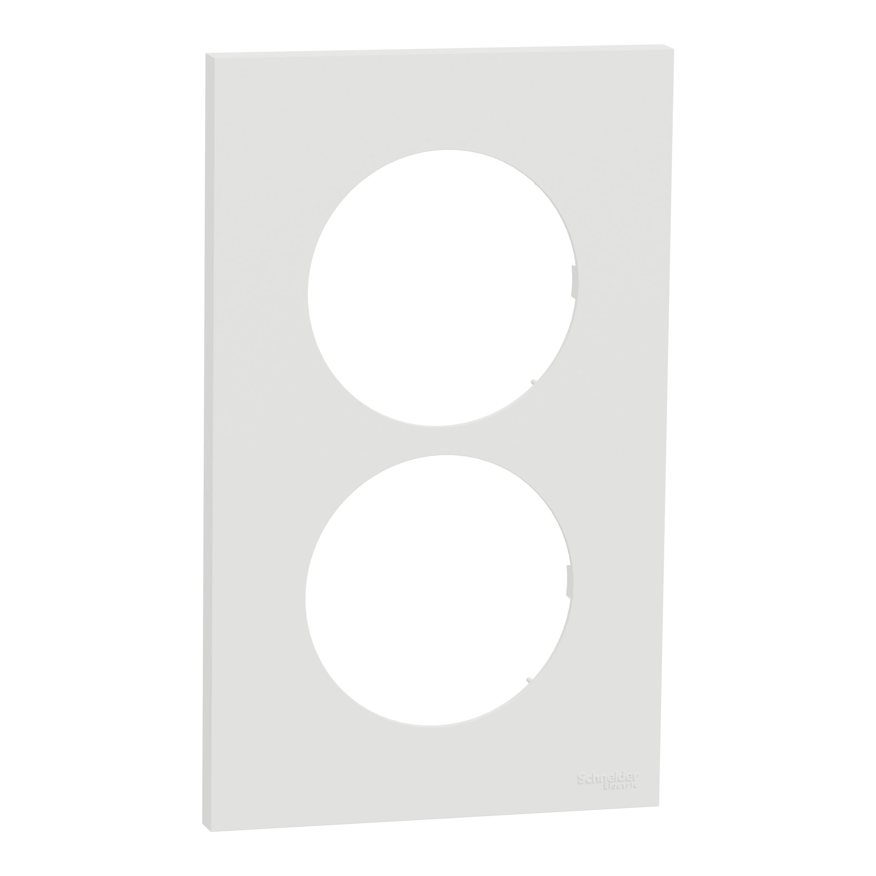 Schneider Electric - Reconditionné - Odace - plaque de finition 2 postes entraxe 57mm - blanc craie