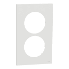 Schneider Electric - Odace - plaque de finition 2 postes entraxe spécifique 57mm - Blanc craie