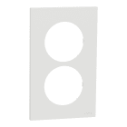 Schneider Electric - Odace - plaque de finition 2 postes entraxe spécifique 57mm - Blanc craie