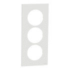 Schneider Electric - Odace - plaque de finition 3 postes entraxe spécifique 57mm - Blanc craie