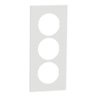Schneider Electric - Odace - plaque de finition 3 postes entraxe spécifique 57mm - Blanc craie
