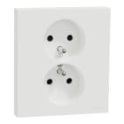Schneider Electric - Odace - double prise de courant 2P+T avec plaque - install 1 poste - blanc craie