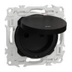 Schneider Electric - Odace - prise 2P+T affleurante - bornes automatiques - noir onyx