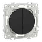 Schneider Electric - Odace - double va-et-vient ou poussoir - 10AX - noir onyx