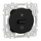 Schneider Electric - Odace - interrupteur VMC - 2 vitesses avec position arrêt - 6AX - noir onyx