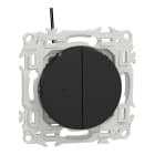 Schneider Electric - Odace - double va-et-vient ou poussoir lumineux LED 0,15mA - 10AX - noir onyx