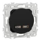 Schneider Electric - Odace - chargeur USB-C 65W - forte puissance et charge rapide - noir onyx