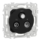 Schneider Electric - Odace - prise TV/FM/SAT - sorties coaxiales - noir onyx