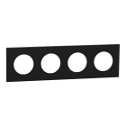 Schneider Electric - Odace - plaque de finition 4 postes - couleur Noir onyx