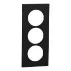 Schneider Electric - Odace - plaque de finition 3 postes entraxe spécifique 57mm - Noir onyx