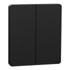 Schneider Electric - Odace Architecte Intégral - enjo et plaque - pour VV ou BP double - Noir onyx