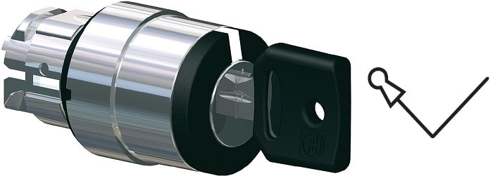 Schneider Electric - Harmony XB4 - tête bouton tournant à clé F022 - Ø22 - 2 pos fix - retr G