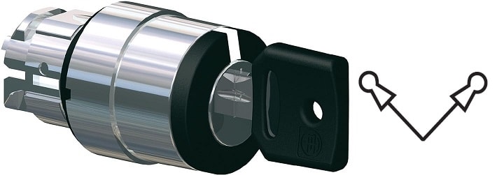 Schneider Electric - Harmony XB4 - tête bouton tournant à clé F046 - Ø22 - 2 pos fix - retr G