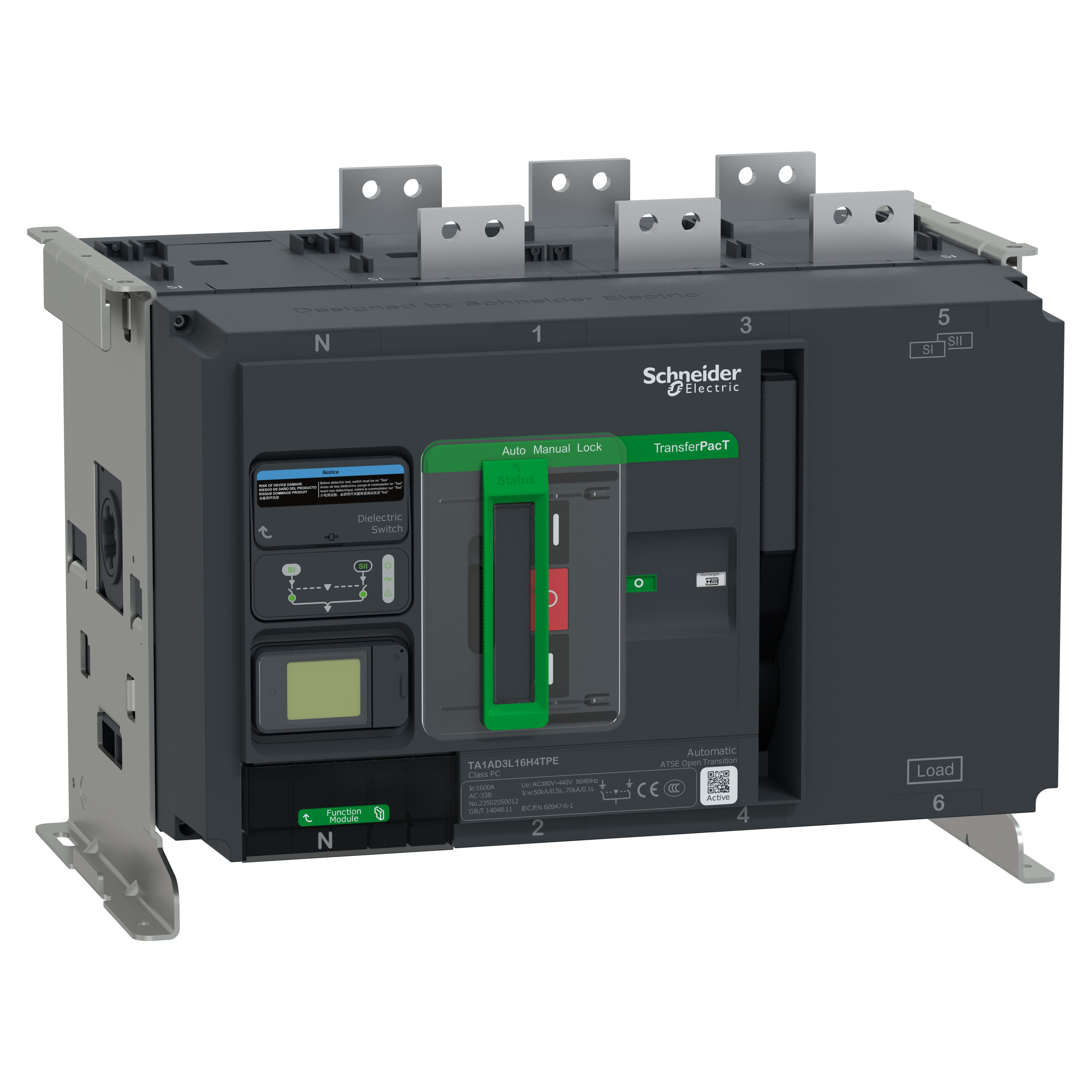 Schneider Electric - TransferPacT TA1600 - inverseur de sources - LCD - 800A - 3P - 400Vca