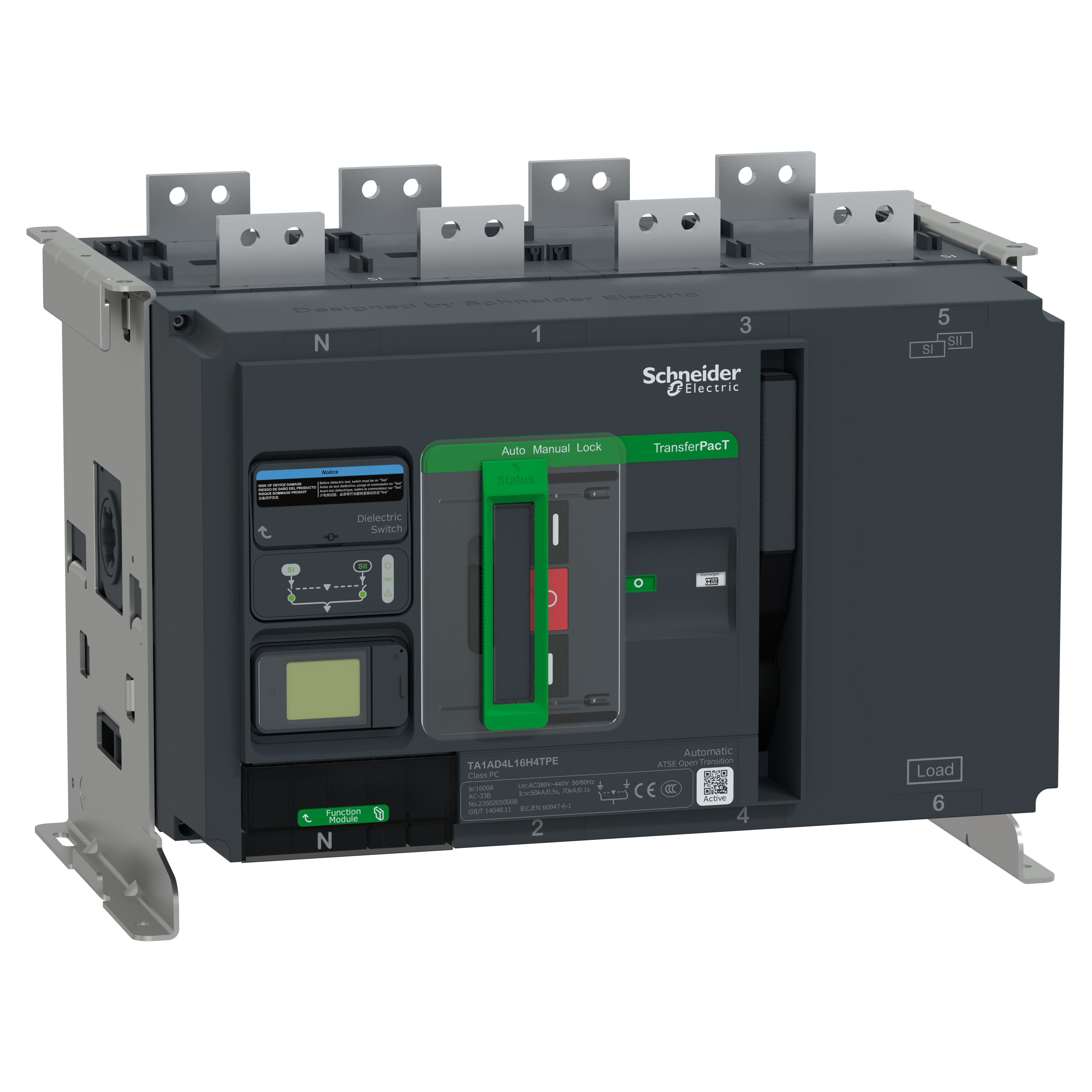 Schneider Electric - TransferPacT TA1600 - inverseur de sources - LCD - 1250A - 4P - 400Vca