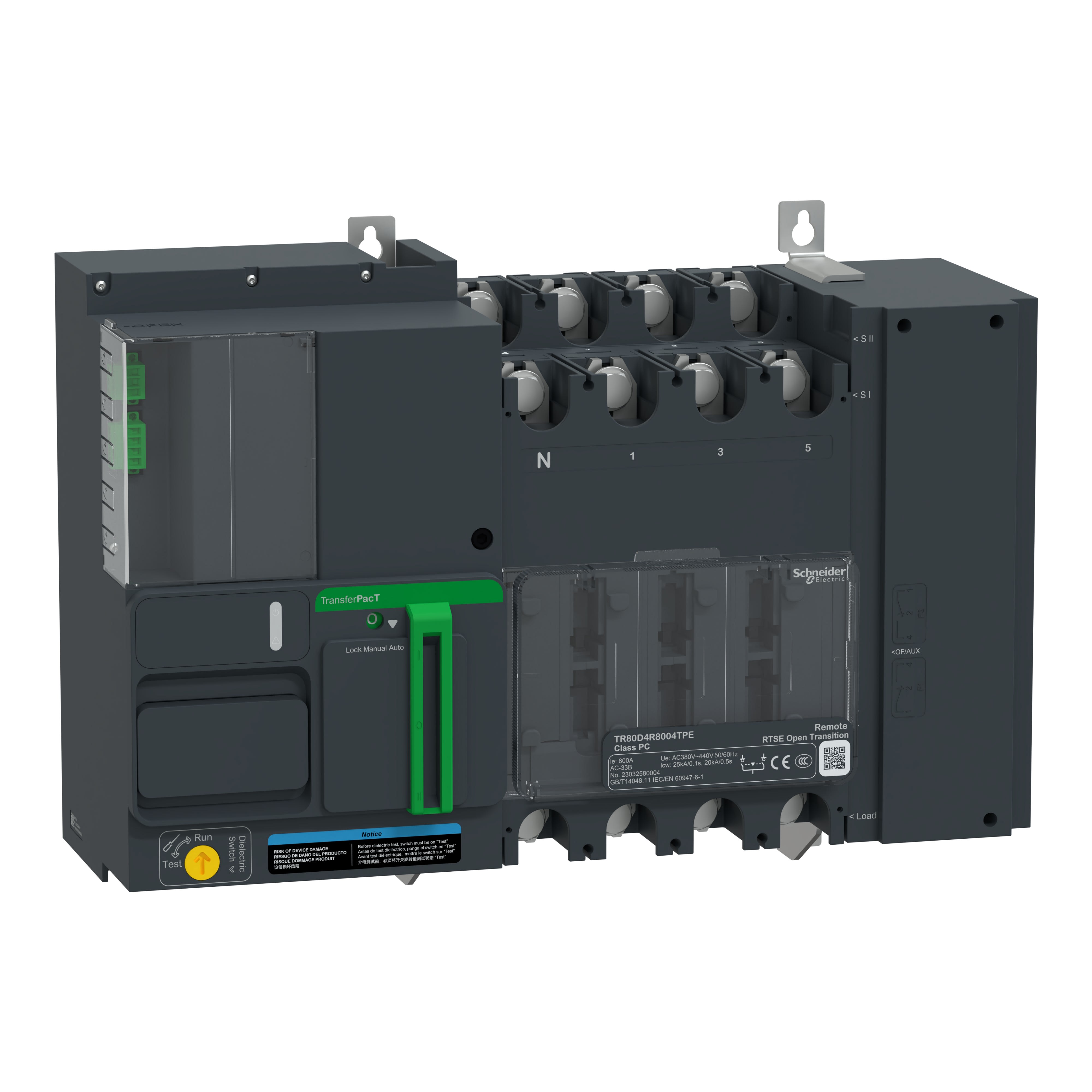Schneider Electric - TransferPacT TR800 - inverseur de sources - télécommandés - 800A - 4P - 400Vca