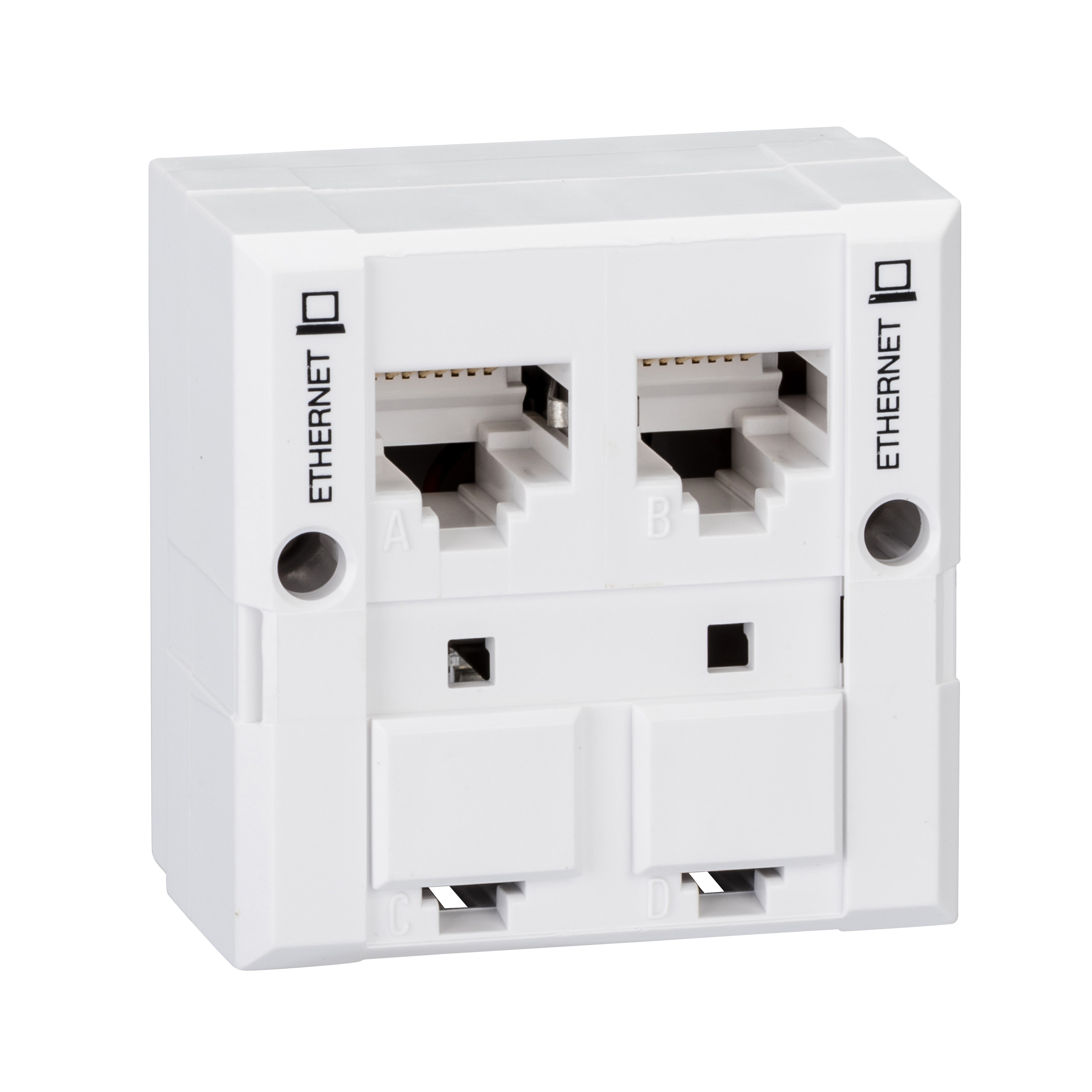 Schneider Electric - Infraplus-MP - Doubleur 45x45mm 2 ethernet 10/100 BT