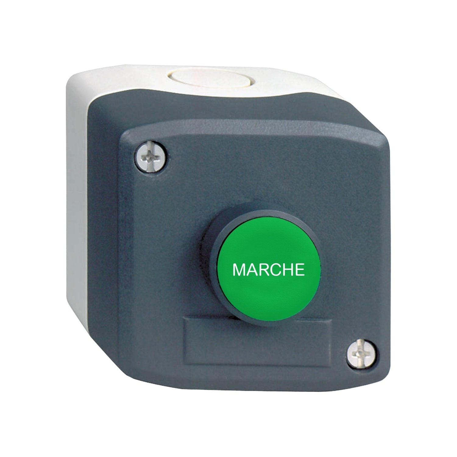 Schneider Electric - Harmony XAL - boite 1 bouton poussoir affleurant vert D22 marqu 'MARCHE' - 1F