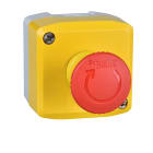 Schneider Electric - Harmony XAL - boite jaune arrêt urgence rouge - pousser tourner - 1F+1O - Ø40