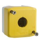 Schneider Electric - Harmony XAL - boite 1 trou Ø22 - couvercle jaune - fond gris clair