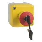 Schneider Electric - Harmony - boite arret d'urgence jaune - bouton rouge cle - 1NO+1NC