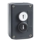 Schneider Electric - Harmony boite - 2 boutons poussoirs D22 - blanc -noir