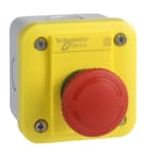 Schneider Electric - Harmony - boite a boutons urgence - poussoir rouge - capot jaune - boitier gris