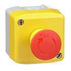 Schneider Electric - Harmony - boite arrêt d'urgence jaune - bouton rouge rotation - 1NO+1NC