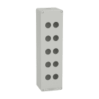 Schneider Electric - Boite métal vide grise - M32 x1 - 10 trous 22 mm - 85x310x77 mm