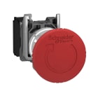 Schneider Electric - Harmony XB4 - bouton arret urgence - D40 - pousser tourner - rouge - 1O - vis