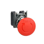 Schneider Electric - Harmony XB4 - bouton arret urgence - D40 - pousser tourner - rouge - 1O+1F - vi