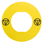 Schneider Electric - Harmony - etiquette plate - jaune - logo EN13850 - vierge - D60 - pour ZBZ1605