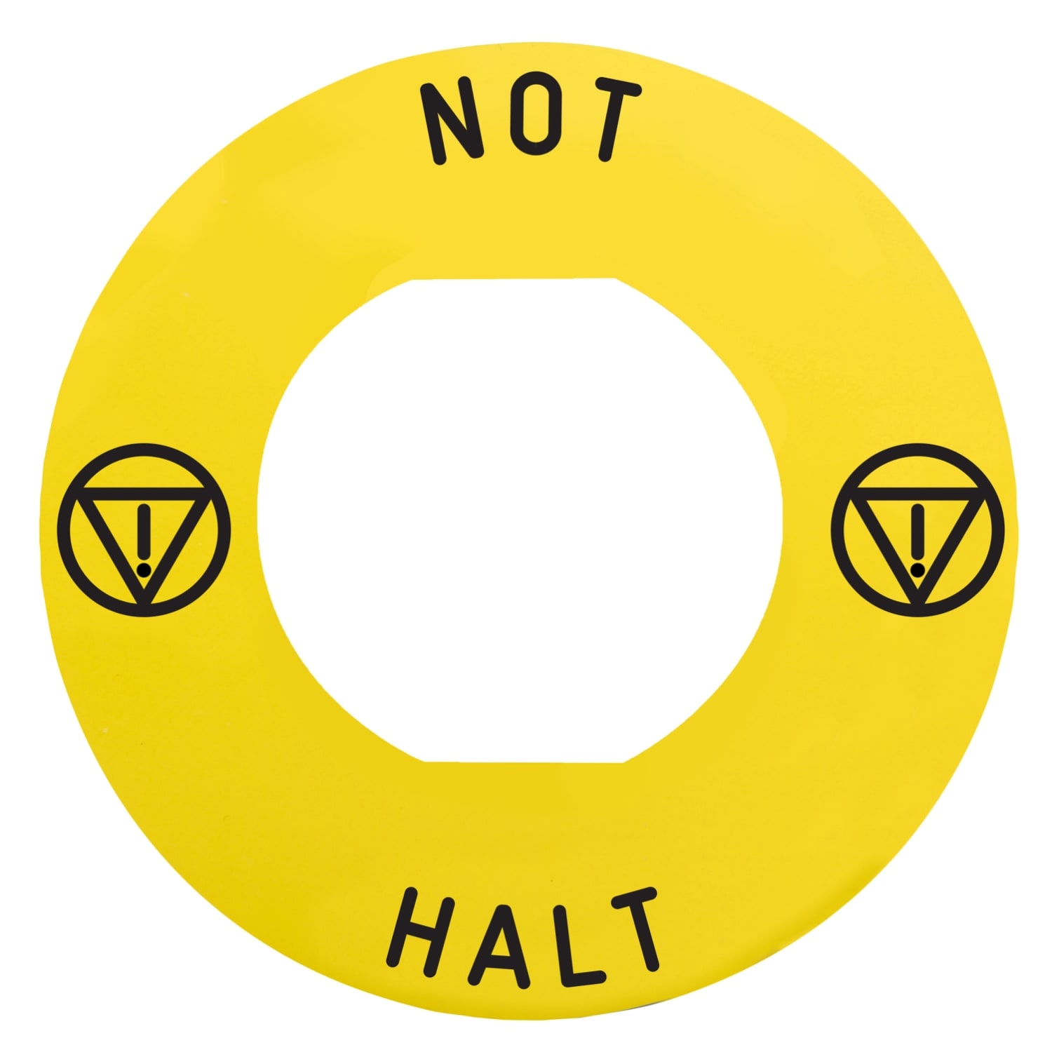 Schneider Electric - Harmony - étiquette plate - jaune - logo EN13850 - 'NOT-HALT' - Ø60 - pr ZBZ1605