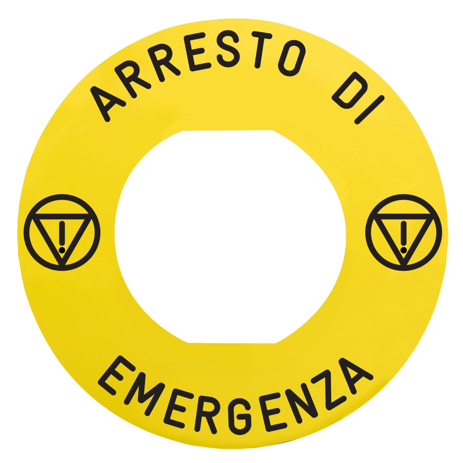Schneider Electric - Harmony - étiquette plate - jaune - 'ARRESTO DI EMERGENZA' - Ø60 - pour ZBZ1605