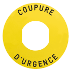 Schneider Electric - Harmony - etiquette plate - jaune - 'COUPURE D'URGENCE' - D60