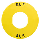 Schneider Electric - Harmony - étiquette plate - jaune - 'NOT-AUS' - Ø60