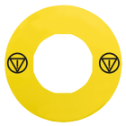 Schneider Electric - Harmony - étiquette plate - jaune - logo EN13850 - vierge - Ø60 - pour ZBZ3605