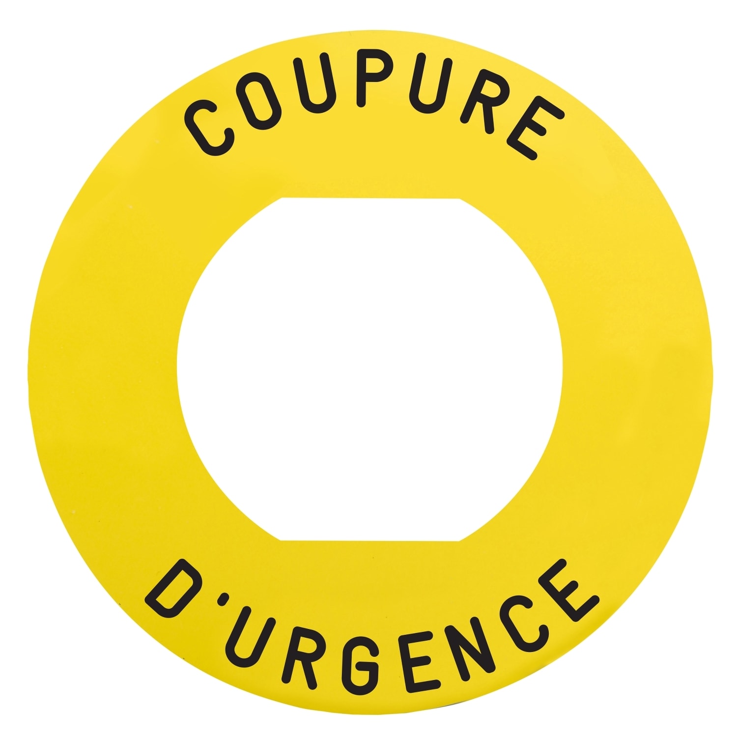 Schneider Electric - Harmony - étiquette plate - jaune - 'COUPURE D'URGENCE' - Ø60 - pour ZBZ1605