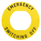 Schneider Electric - Harmony - etiqu plate - jaune - 'EMERGENCY SWITCHING OFF' - D60 - pour ZBZ1605