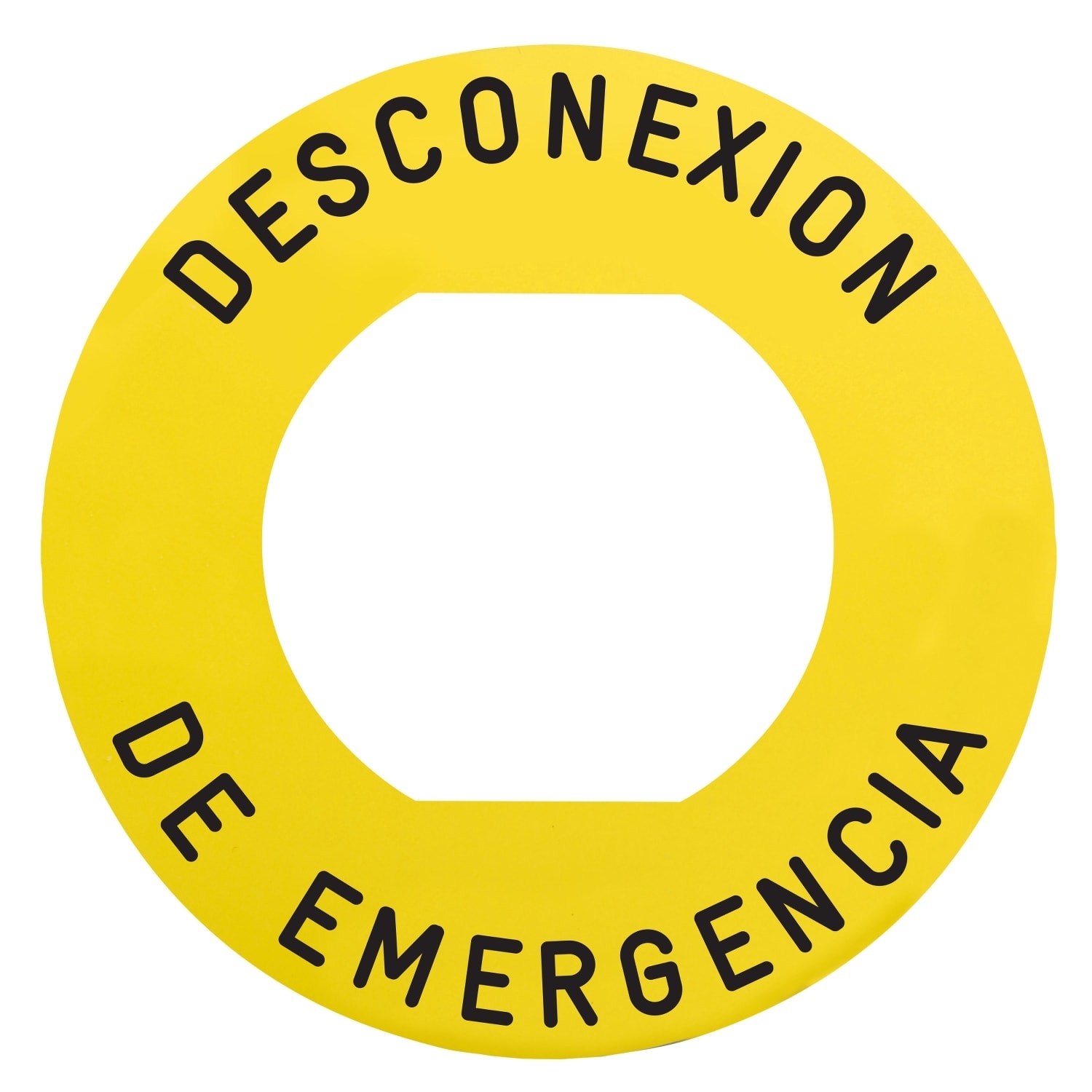 Schneider Electric - Harmony - étiquet plate - jaune - 'DESCONEXION DE EMERGENCIA' - Ø60 - pr ZBZ1605