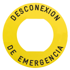 Schneider Electric - Harmony - étiquet plate - jaune - 'DESCONEXION DE EMERGENCIA' - Ø60 - pr ZBZ1605