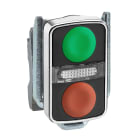 Schneider Electric - Harmony tête bt-pous double touche Ø22 vert + rouge non marqué IP66, IP69K