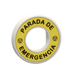 Schneider Electric - Harmony - étiquette lum blanc rouge Ø60 - PARADA DE EMERGENCIA - fd jaune - 24V