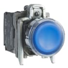 Harmony XB4 - poussoir lumineux LED - 1F+1O - bleu - D22 - 24VACDC