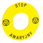 Schneider Electric - Harmony - Etiquette circulaire jaun e stop awaryjny